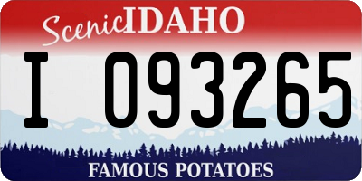 ID license plate I093265