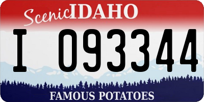 ID license plate I093344