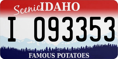 ID license plate I093353