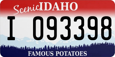 ID license plate I093398