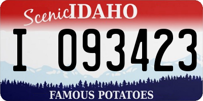 ID license plate I093423