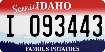 ID license plate I093443