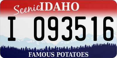 ID license plate I093516