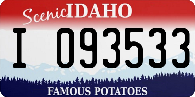 ID license plate I093533