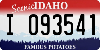 ID license plate I093541