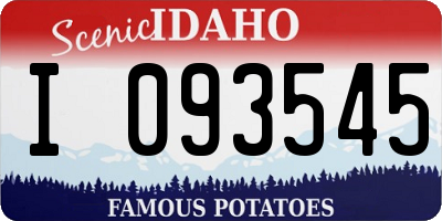 ID license plate I093545