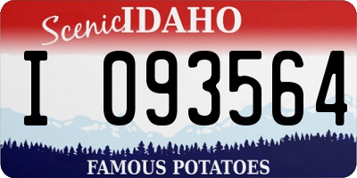 ID license plate I093564