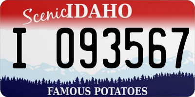 ID license plate I093567