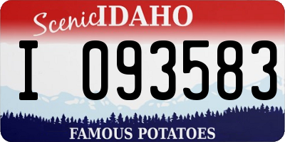 ID license plate I093583
