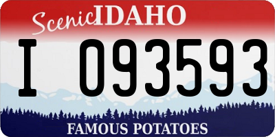 ID license plate I093593