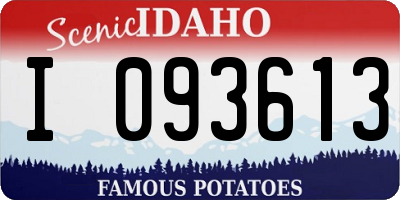 ID license plate I093613