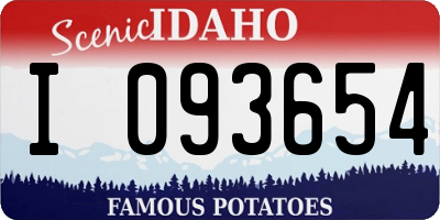 ID license plate I093654