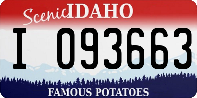 ID license plate I093663
