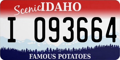 ID license plate I093664