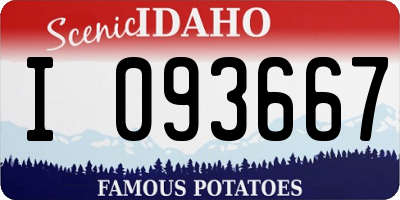 ID license plate I093667