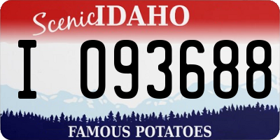 ID license plate I093688