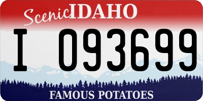 ID license plate I093699