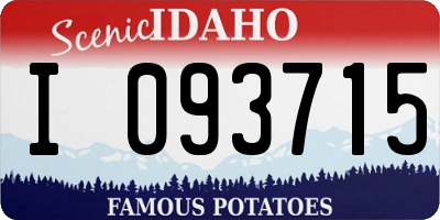ID license plate I093715