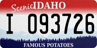 ID license plate I093726