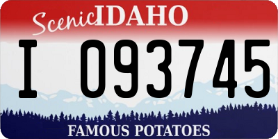 ID license plate I093745