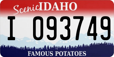 ID license plate I093749