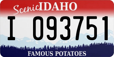 ID license plate I093751