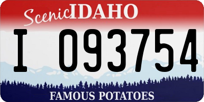 ID license plate I093754