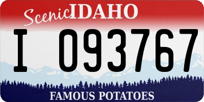 ID license plate I093767