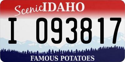 ID license plate I093817