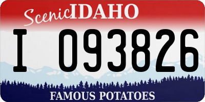 ID license plate I093826
