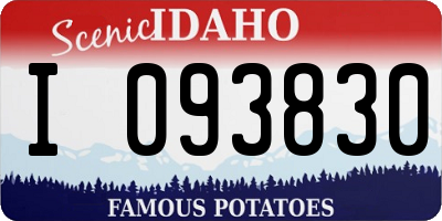 ID license plate I093830