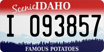 ID license plate I093857