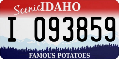ID license plate I093859