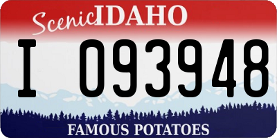 ID license plate I093948