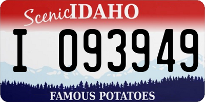ID license plate I093949