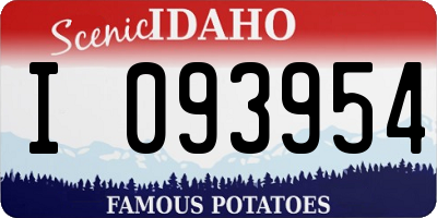 ID license plate I093954