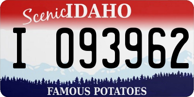 ID license plate I093962