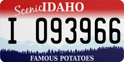 ID license plate I093966