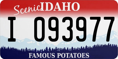 ID license plate I093977
