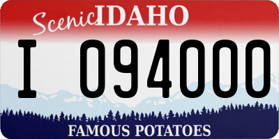 ID license plate I094000