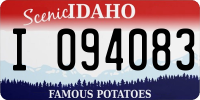 ID license plate I094083