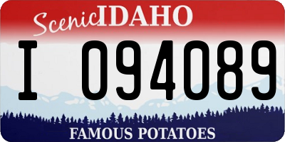 ID license plate I094089