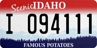 ID license plate I094111