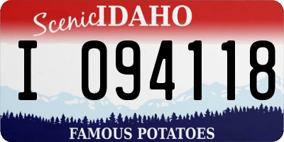 ID license plate I094118