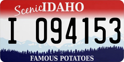 ID license plate I094153