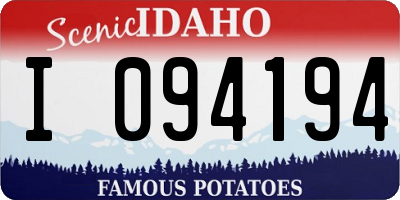 ID license plate I094194