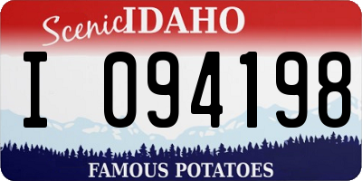 ID license plate I094198