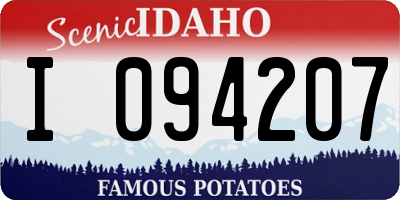 ID license plate I094207