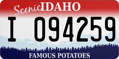 ID license plate I094259