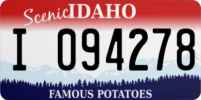 ID license plate I094278
